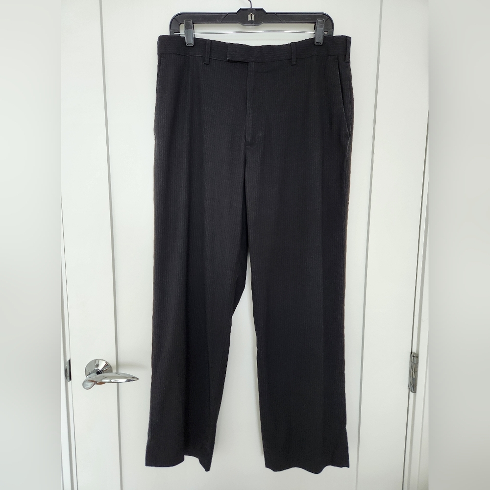 Men's Black Striped Dress Pants - Apt. 9 - Size 34x30 (Actual Inseam: ~28")